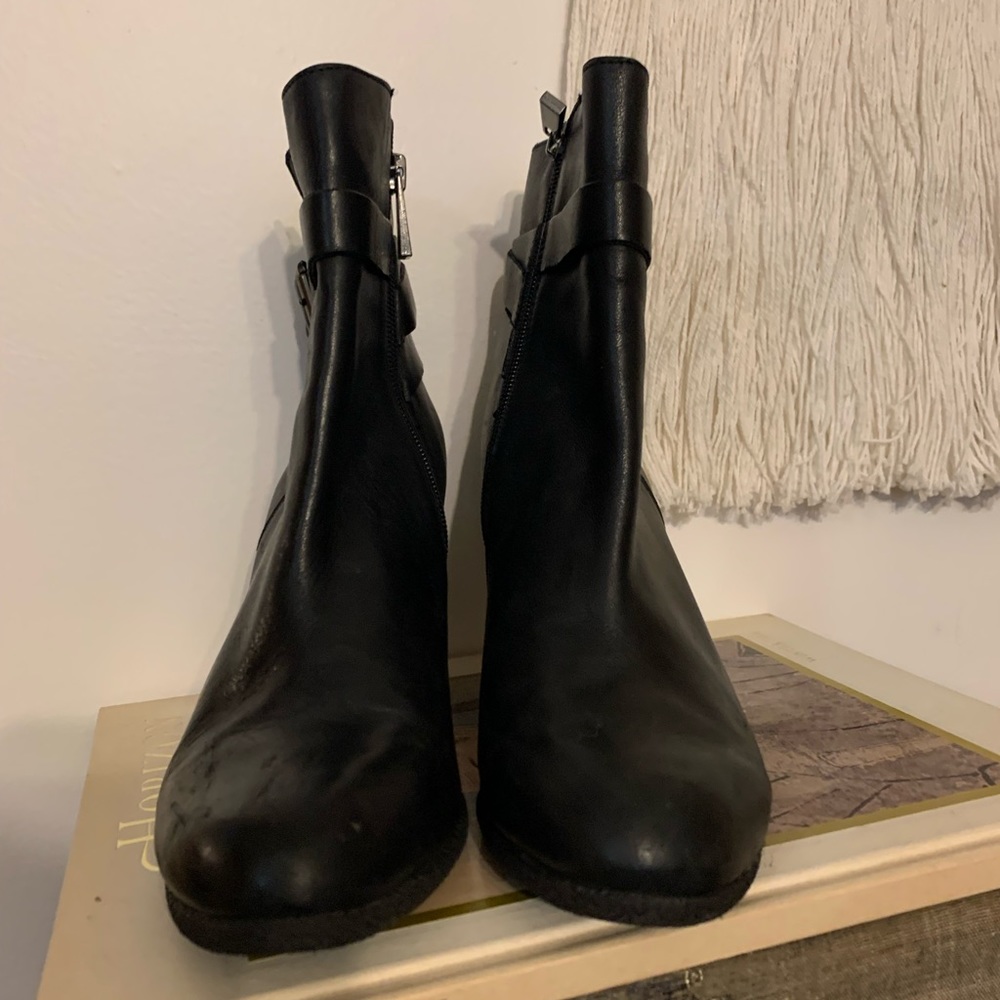 Leather Vince Camuto Heeled Ankle Boots - Picture 4 of 9